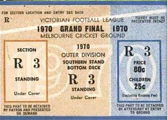 1970 Grand Final Ticket.