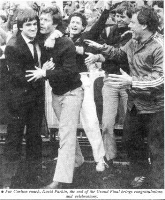 1982 GF Final Siren Shane O'Sullivan hugs Parkin.