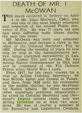 1948 Islay McOwan death 1 of 2
Trove; Pacific Island Monthly
19 April 1948