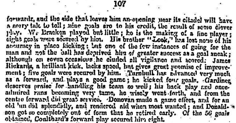 1877 Carlton review "The Footballer" 2 of 2