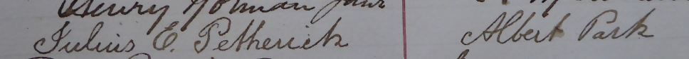 1878 Julius E. Petherick signature Carlton football ground petition.
PROV Public records Office Victoria