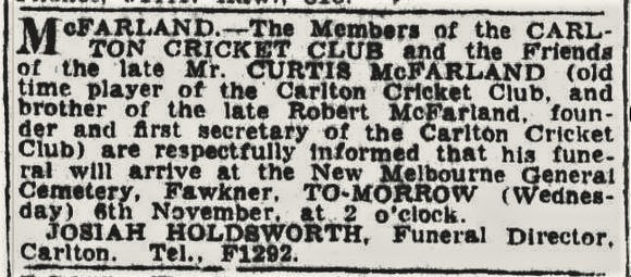 1929 Curtis McFarland funeral notice
Trove; Age November 05 (p1)