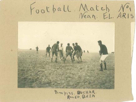 Johnston, Ike b1881 Football match No. 1 near El Arish abt 1916. Source May Johnston.jpg