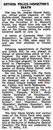 1952 Andrew Pattison Obituary
Advocate July 03 1952 p16