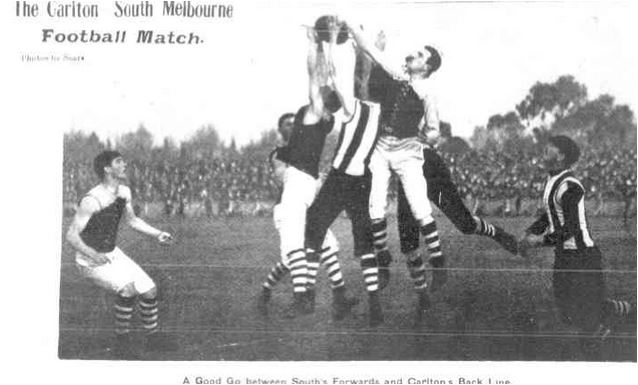 1905 Rnd 10 v S. Melbourne Princes Park 
Trove; Punch July 20 p12