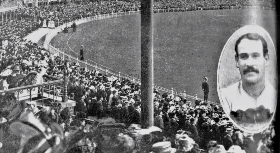 1908 Grand Final v Essendon inset CFC captain Fred Elliott
Trove; Weekly Times October 03 