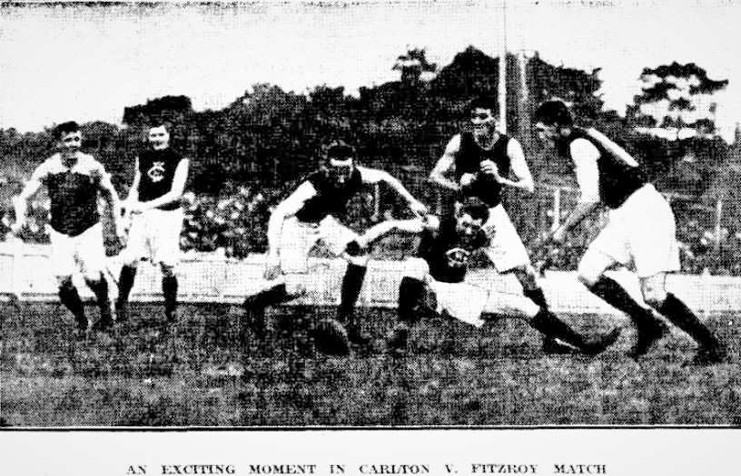 1915 Rnd 1 v Fitzroy
Image: Trove; Winner April 28 p6 