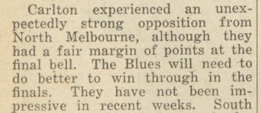 1947 Rd 18 - Carlton d Nth Melb. (Footy Record).