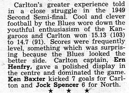 1949 2nd Semi Vs Nth Melbourne.