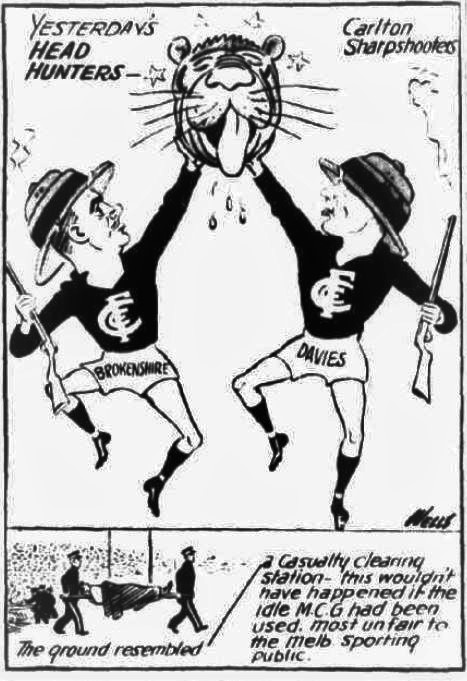 1949 Rnd 9 v Richmond - Well's cartoon
Trove; Herald June 14 p18