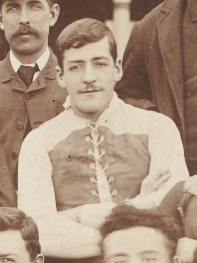 Taken on the 4th of July 1896 at the MCG before the game against Fitzroy.

Photo by John Beaumont courtesy of State Library of Victoria.