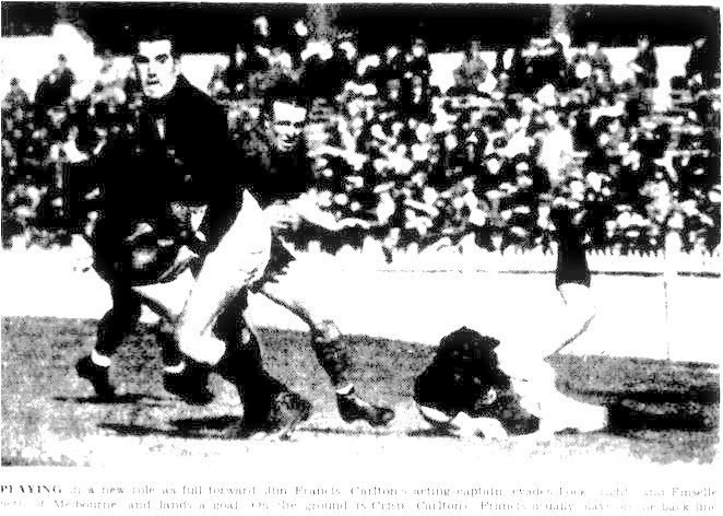 1940  Francis Goals Crisp On Grnd. Vs Melb Sporting Globe Aug 14  Capture